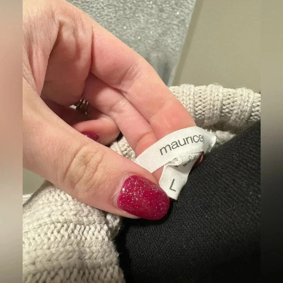 2/$15 Maurice’s Open Stitch Collar Cardigan - Picture 3 of 4